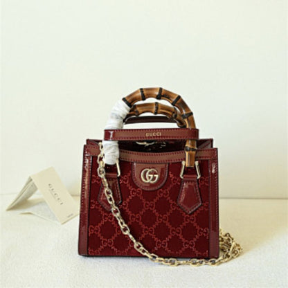 Gucci Diana GG Crystal velvet tote bag