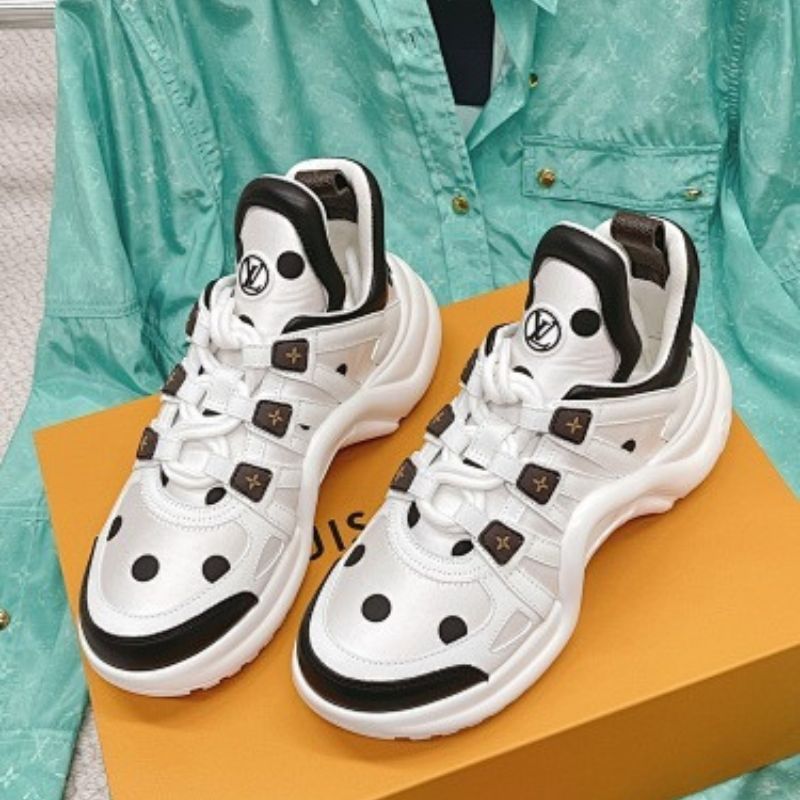 Louis Vuitton LV Archlight Sneakers in a white, black, and brown