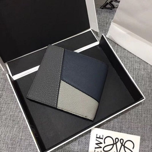 Loewe Puzzle Bifold Wallet in a multi-tonal, colorblock design