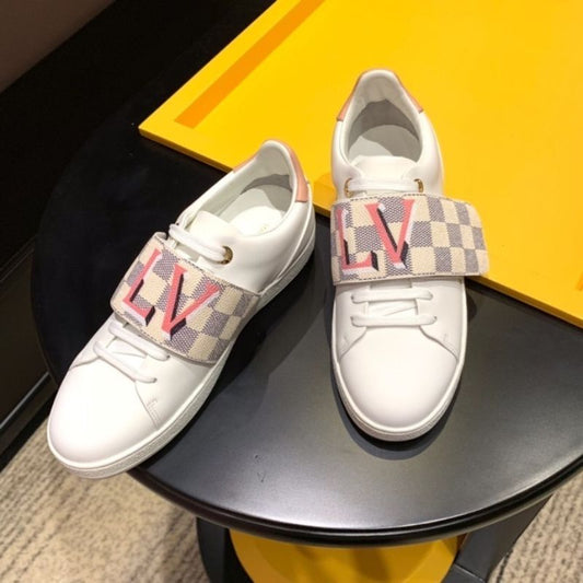 Louis Vuitton Frontrow Sneakers with a Damier Azur canvas strap