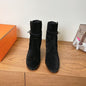 Hermès Saint Germain Ankle Boots in black suede.