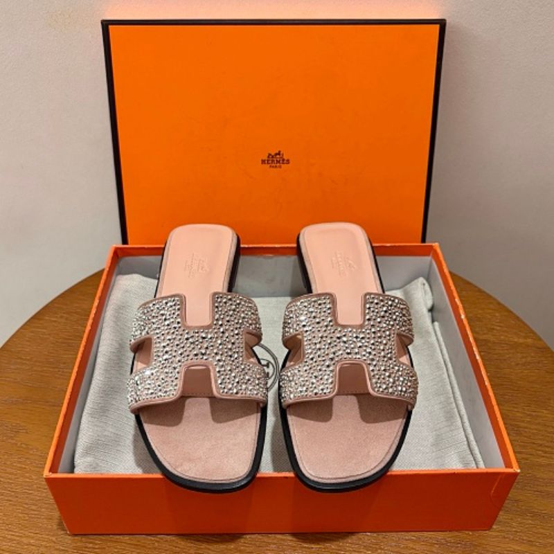 Hermès Oran Sandals in a specialized crystal-embellished version.