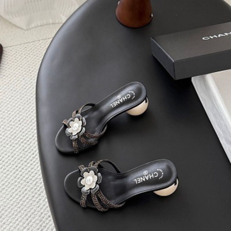 Chanel Camellia Pearl Mules,