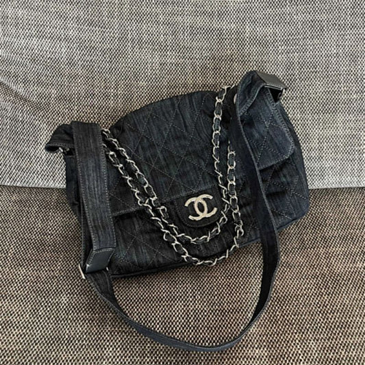 Chanel Denim Stretch Spirit Messenger Bag.
