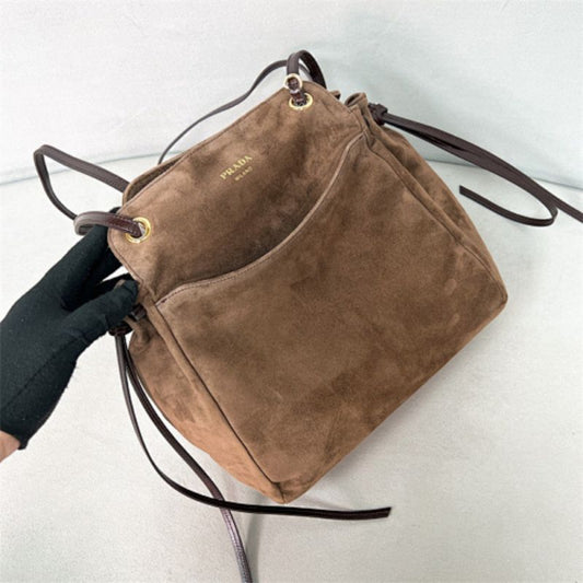Prada Carry Medium Suede Tote Bag.