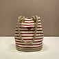 Prada Striped Canvas and Rope Bucket Bag in red