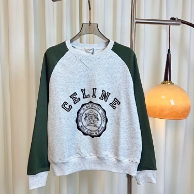 Celine Blason Loose Sweatshirt in Cotton Fleece,