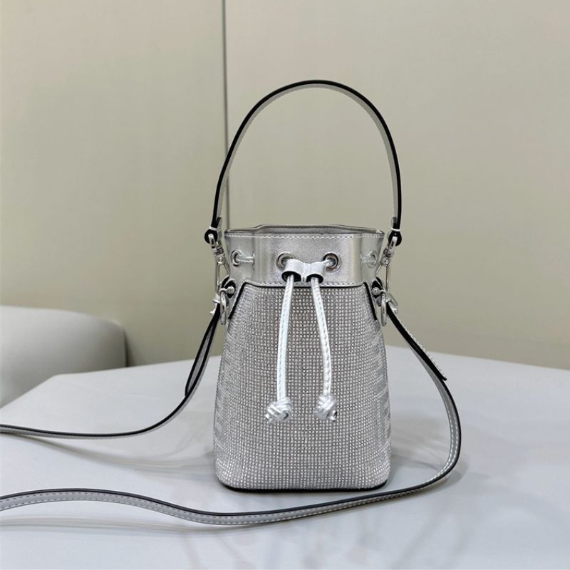 Fendi Mini Mon Trésor Bucket Bag with crystal embellishments