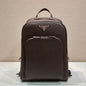 Prada Structured Leather Backpack in dark brown