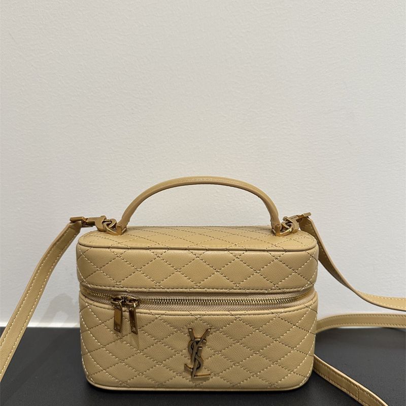 Saint Laurent Gaby Vanity Bag in a light beige