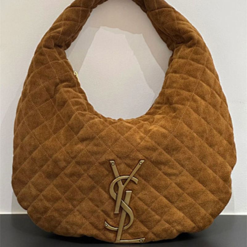Saint Laurent Icare hobo antique gold-finished YSL maxi logo.