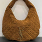 Saint Laurent Icare hobo antique gold-finished YSL maxi logo.