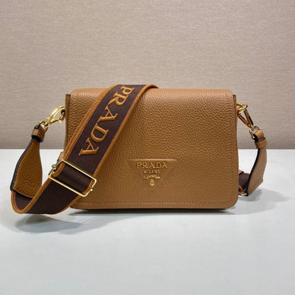 Prada Vitello Phenix Leather Shoulder Bag