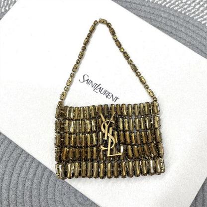Saint Laurent Micro Evening Bag in Crystals.