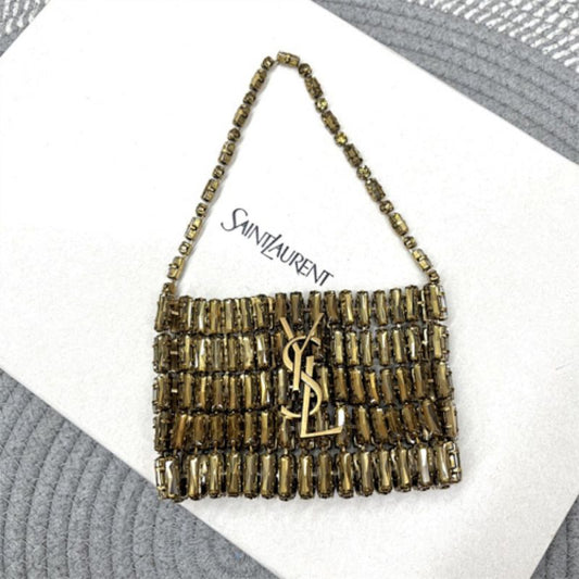 Saint Laurent Micro Evening Bag in Crystals.