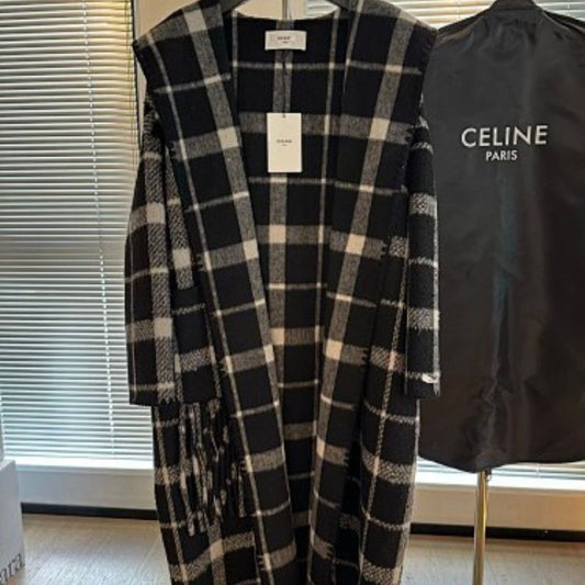Celine Blanket Coat in a black