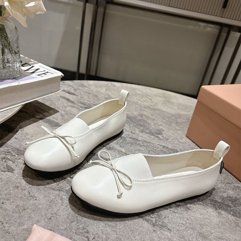 Miu Miu Nappa Leather Ballerina Flats.