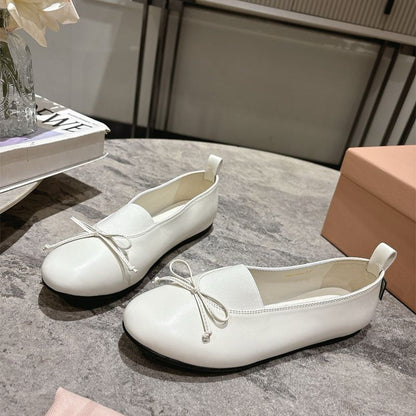 Miu Miu Nappa Leather Ballerina Flats.