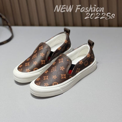 Louis Vuitton slip-on shoes in brown Monogram canvas