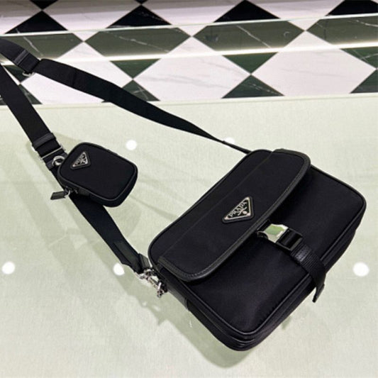 Prada Re-Nylon and Saffiano Leather Shoulder Bag,
