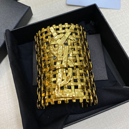Yves Saint Laurent (YSL) woven cage cuff bracelet