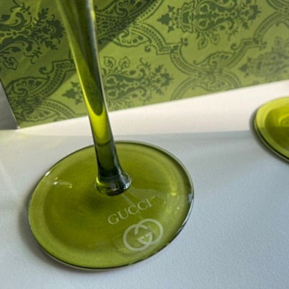 Gucci green-tinted glassware,