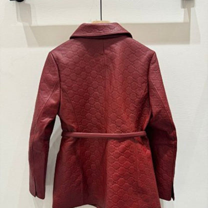 Gucci GG Embossed Leather Jacket