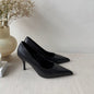 Prada 85mm Pointed-Toe Leather Pumps.