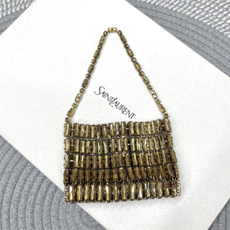 Saint Laurent Micro Evening Bag in Crystals.