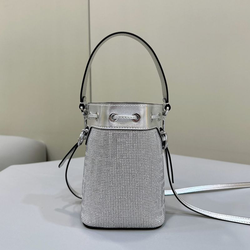 Fendi Mini Mon Trésor Bucket Bag with crystal embellishments