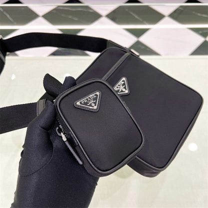 Prada Re-Nylon and Saffiano Leather Shoulder Bag,