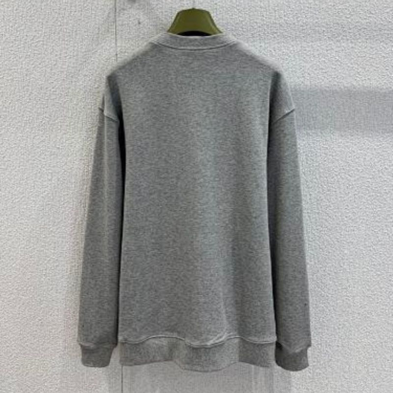 Gucci Logo-Embossed Cotton Sweatshirt in a grey