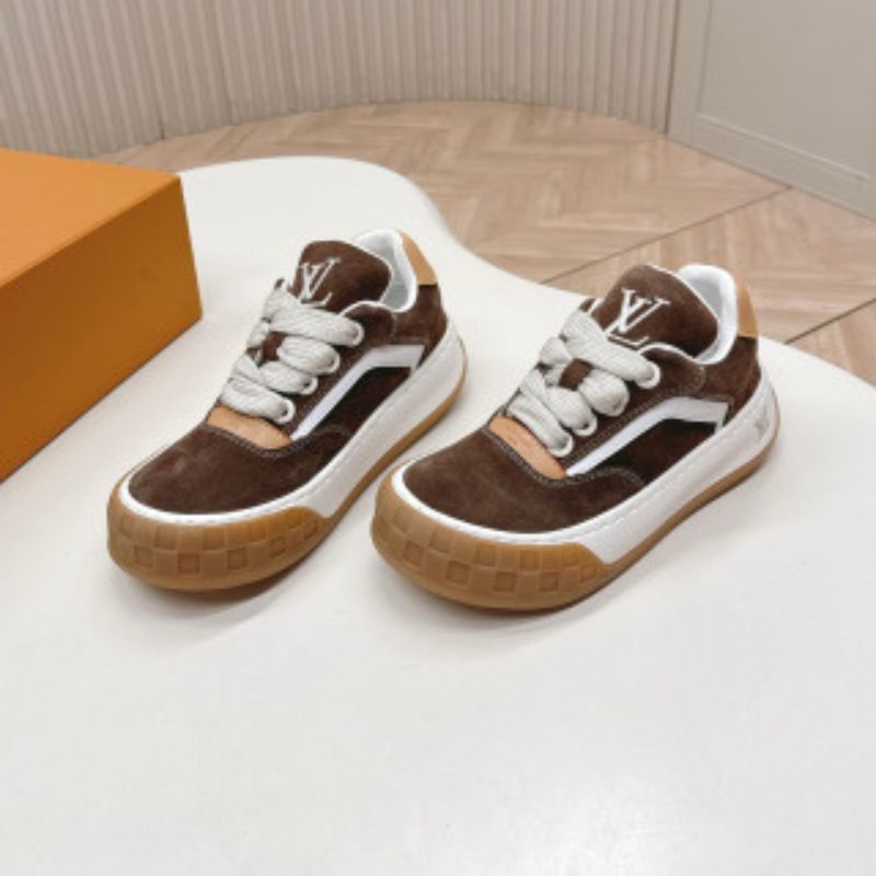 Louis Vuitton LV Skate Sneaker in the chocolate brown and gum colorway.