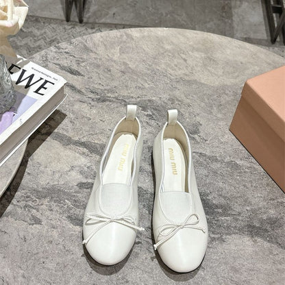 Miu Miu Nappa Leather Ballerina Flats.