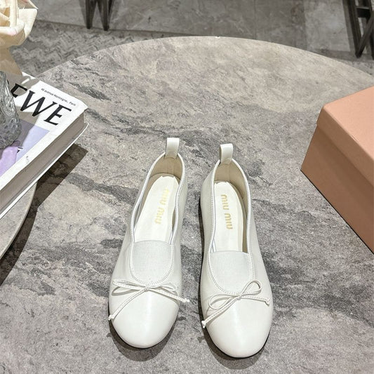 Miu Miu Nappa Leather Ballerina Flats.