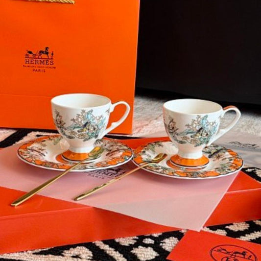 Hermès "Oriental Style" bone porcelain tea set,