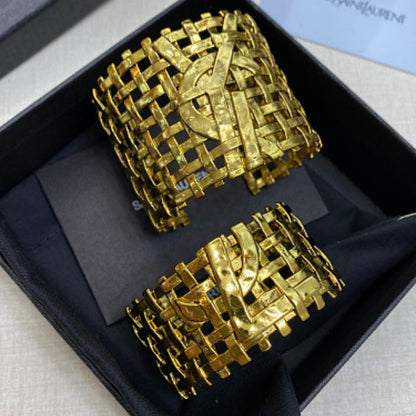 Yves Saint Laurent (YSL) woven cage cuff bracelet