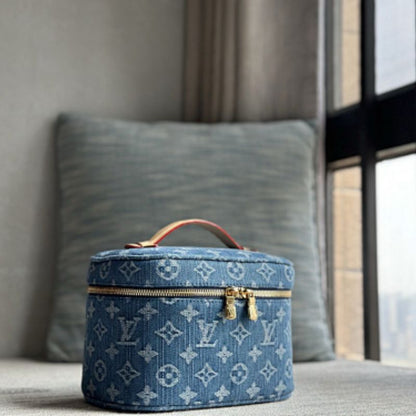 Louis Vuitton Nice Mini Vanity Case in Monogram Denim.