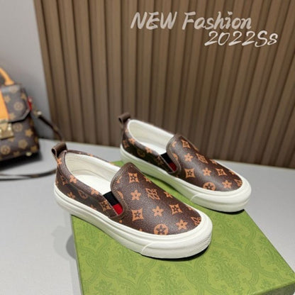 Louis Vuitton slip-on shoes in brown Monogram canvas