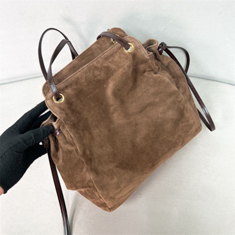 Prada Carry Medium Suede Tote Bag.