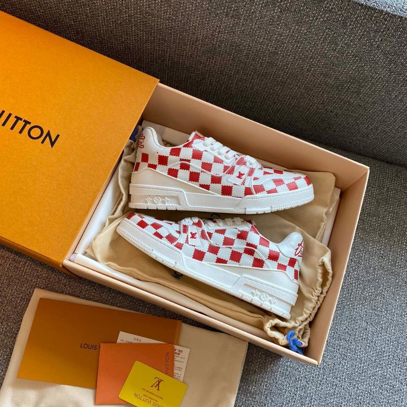 Louis Vuitton Trainer Red White Damier (Men's).