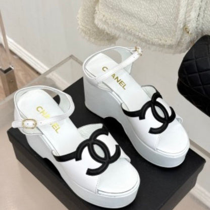 Chanel CC Logo Platform Sandals,