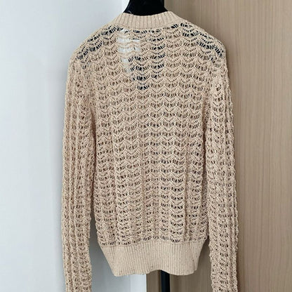 Prada open-knit V-neck sweater