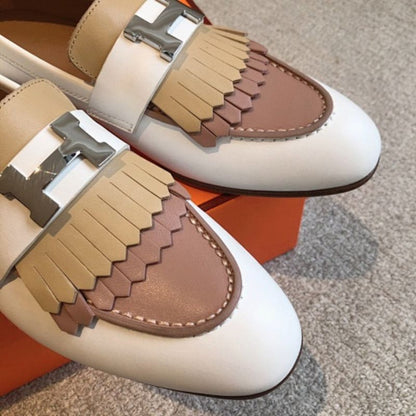 Hermès Royal Loafers in a tri-color white