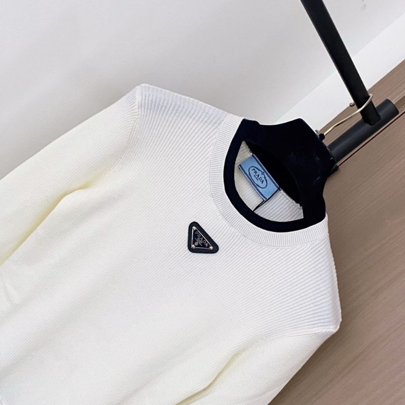 Prada crew-neck sweater with a ribbed knit texture