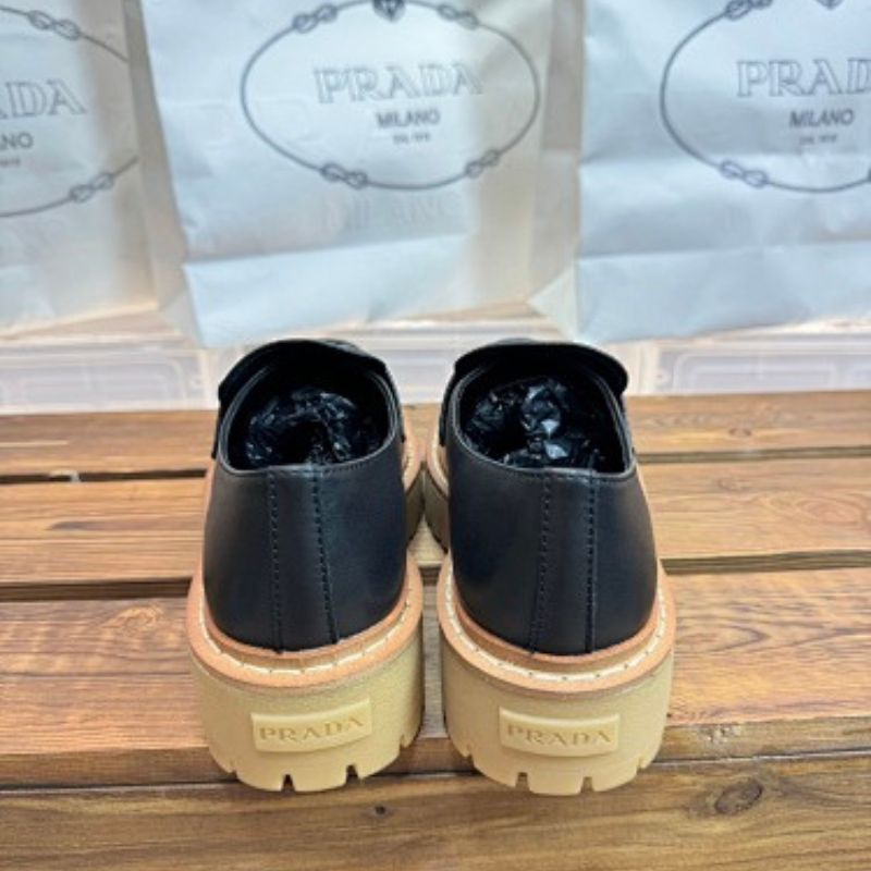 Prada Chocolate Brushed Leather Loafers