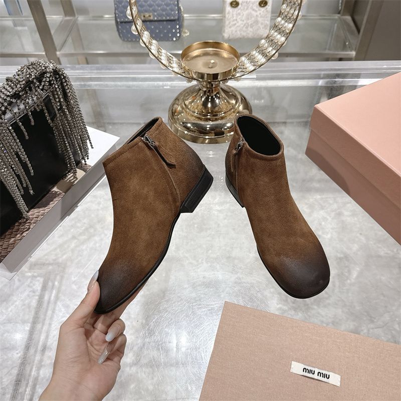 Miu Miu Faded Suede Ankle Boot