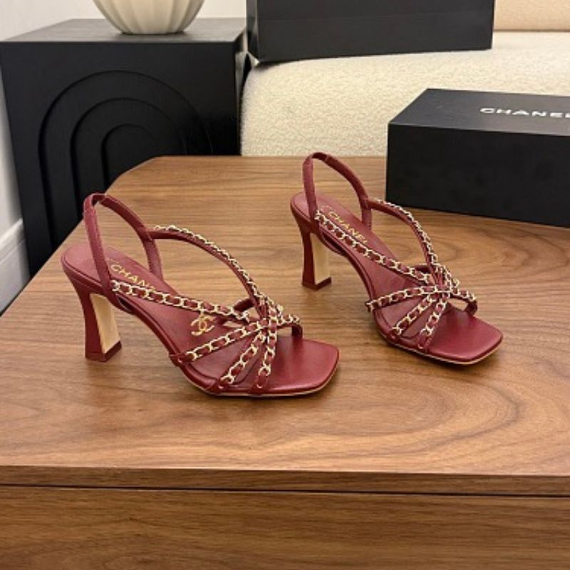 Chanel Interwoven Chain Slingback Sandals