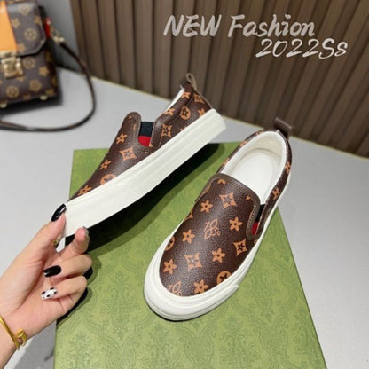 Louis Vuitton slip-on shoes in brown Monogram canvas