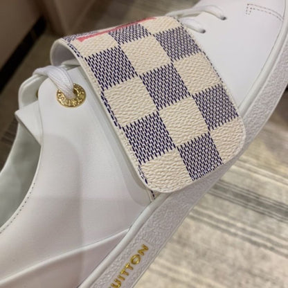 Louis Vuitton Frontrow Sneakers with a Damier Azur canvas strap